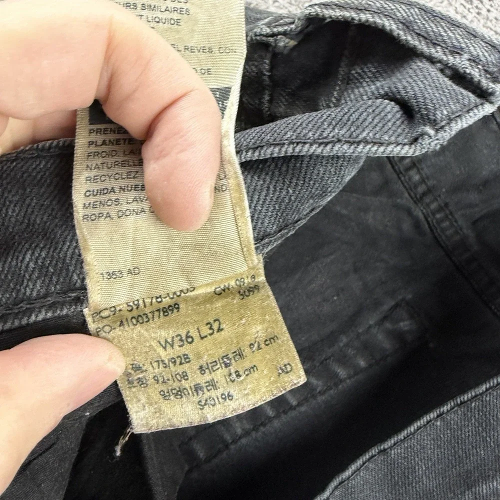 Signature‎ Levis S37 Slim Jeans Mens 36x32 Faded Black Denim Mid Rise
